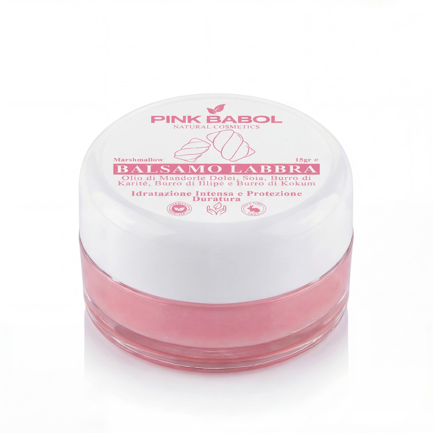 Balsamo Labbra con Olio di Mandorle Dolci, Soia, Burro di Karité, Illipé e Kokum – Idratazione Intensa e Protezione Duratura-Pink Babol