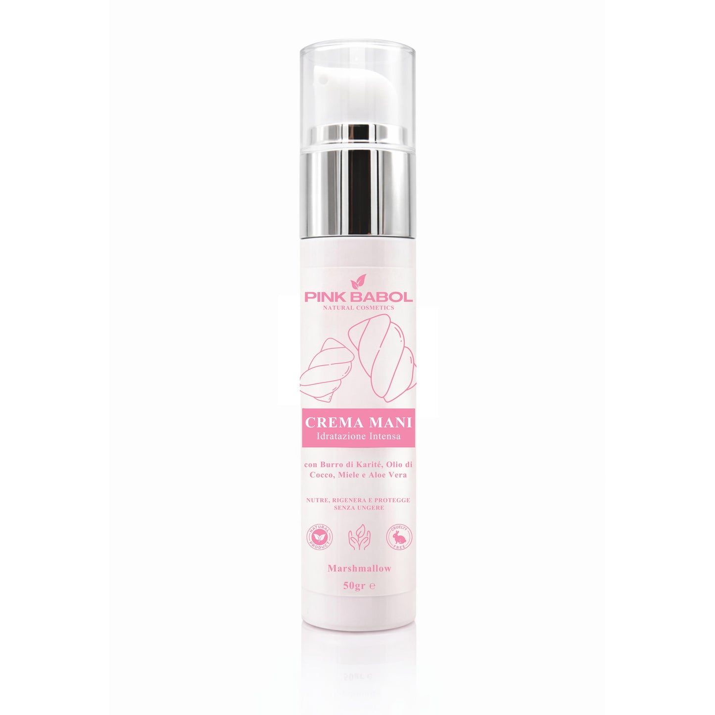 Crema mani idratazione intensa - Burro di karité, Olio di Cocco, Miele, Aloe Vera - Nutriente, Protettiva e Rigenerante-Pink Babol