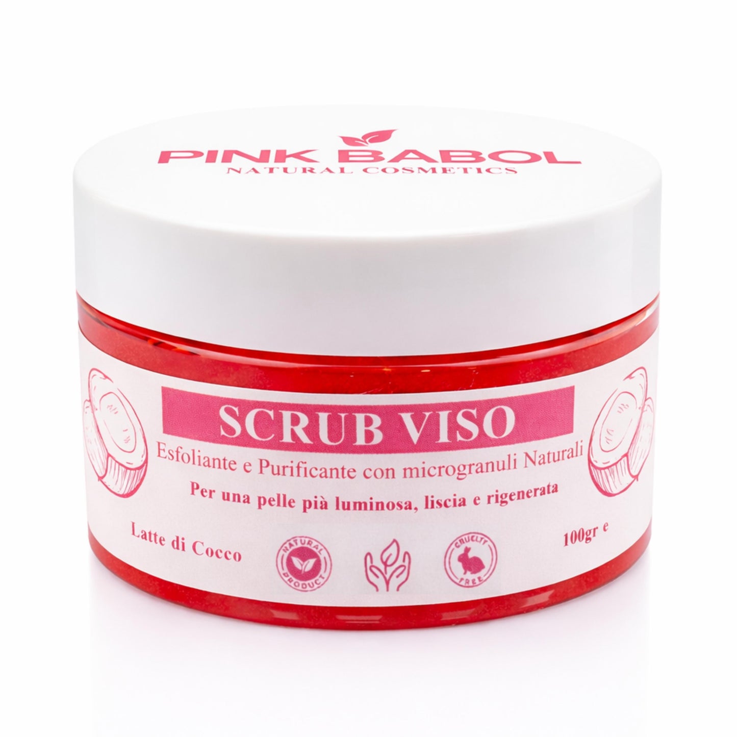 Scrub Viso Esfoliante e Purificante con microgranuli Naturali, Miele e Olio di Sesamo – Pelle Luminosa, Liscia e Rigenerata -Pink Babol