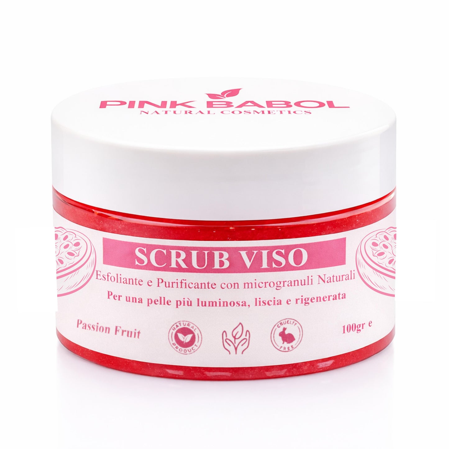 Scrub Viso Esfoliante e Purificante con microgranuli Naturali, Miele e Olio di Sesamo – Pelle Luminosa, Liscia e Rigenerata -Pink Babol