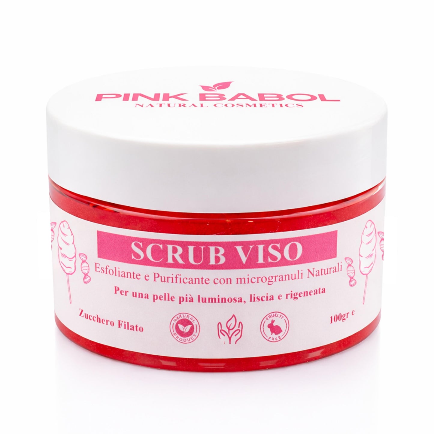 Scrub Viso Esfoliante e Purificante con microgranuli Naturali, Miele e Olio di Sesamo – Pelle Luminosa, Liscia e Rigenerata -Pink Babol