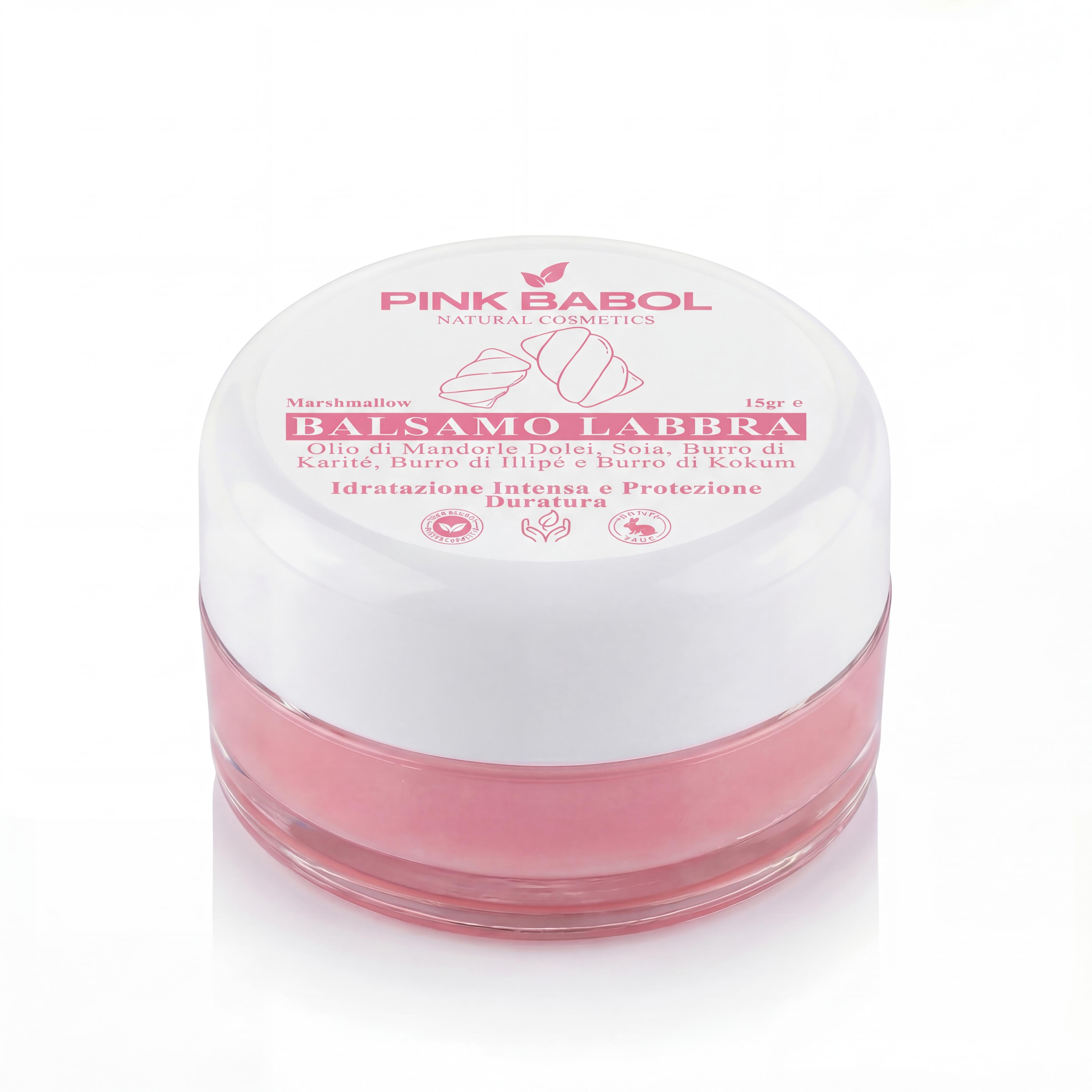 Balsamo Labbra con Olio di Mandorle Dolci, Soia, Burro di Karité, Illipé e Kokum – Idratazione Intensa e Protezione Duratura-Pink Babol