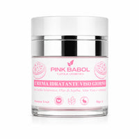 Crema Idratante Viso Giorno con Acido Ialuronico, Aloe Vera, Olio di Jojoba, Burro di Karité e Vitamina E – Rigenerante, Illuminante, Lenitiva, Nutriente e Antietà Naturale-Pink Babol