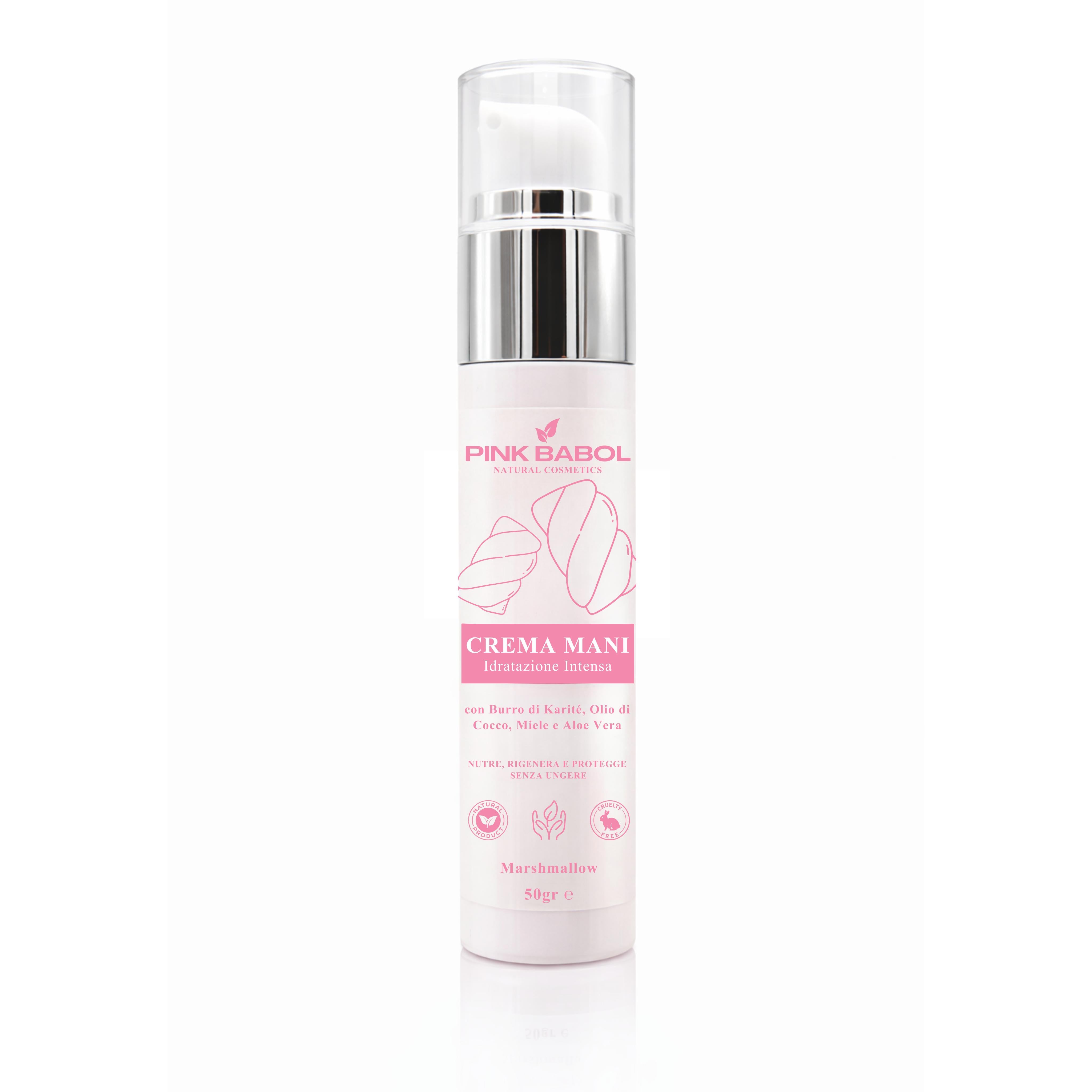 Crema mani idratazione intensa - Burro di karité, Olio di Cocco, Miele, Aloe Vera - Nutriente, Protettiva e Rigenerante-Pink Babol