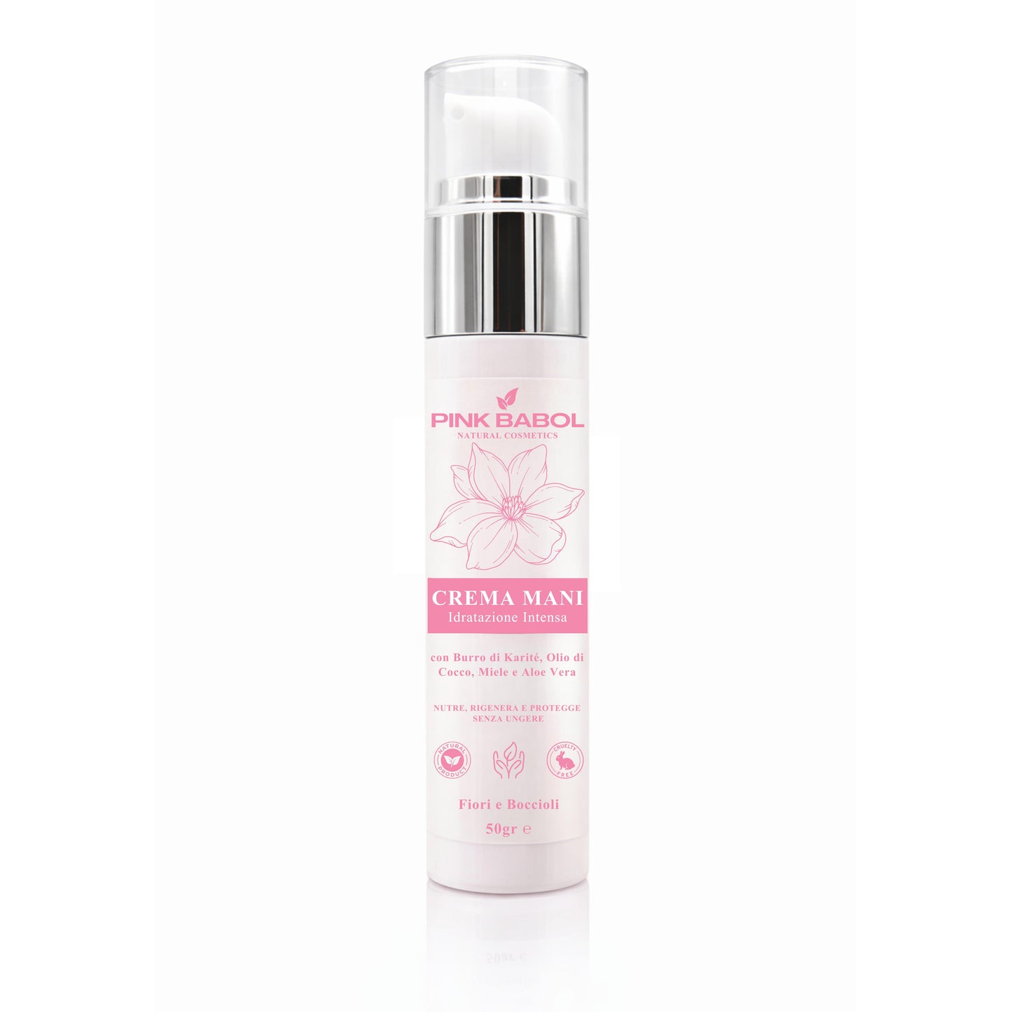 Crema mani idratazione intensa - Burro di karité, Olio di Cocco, Miele, Aloe Vera - Nutriente, Protettiva e Rigenerante-Pink Babol