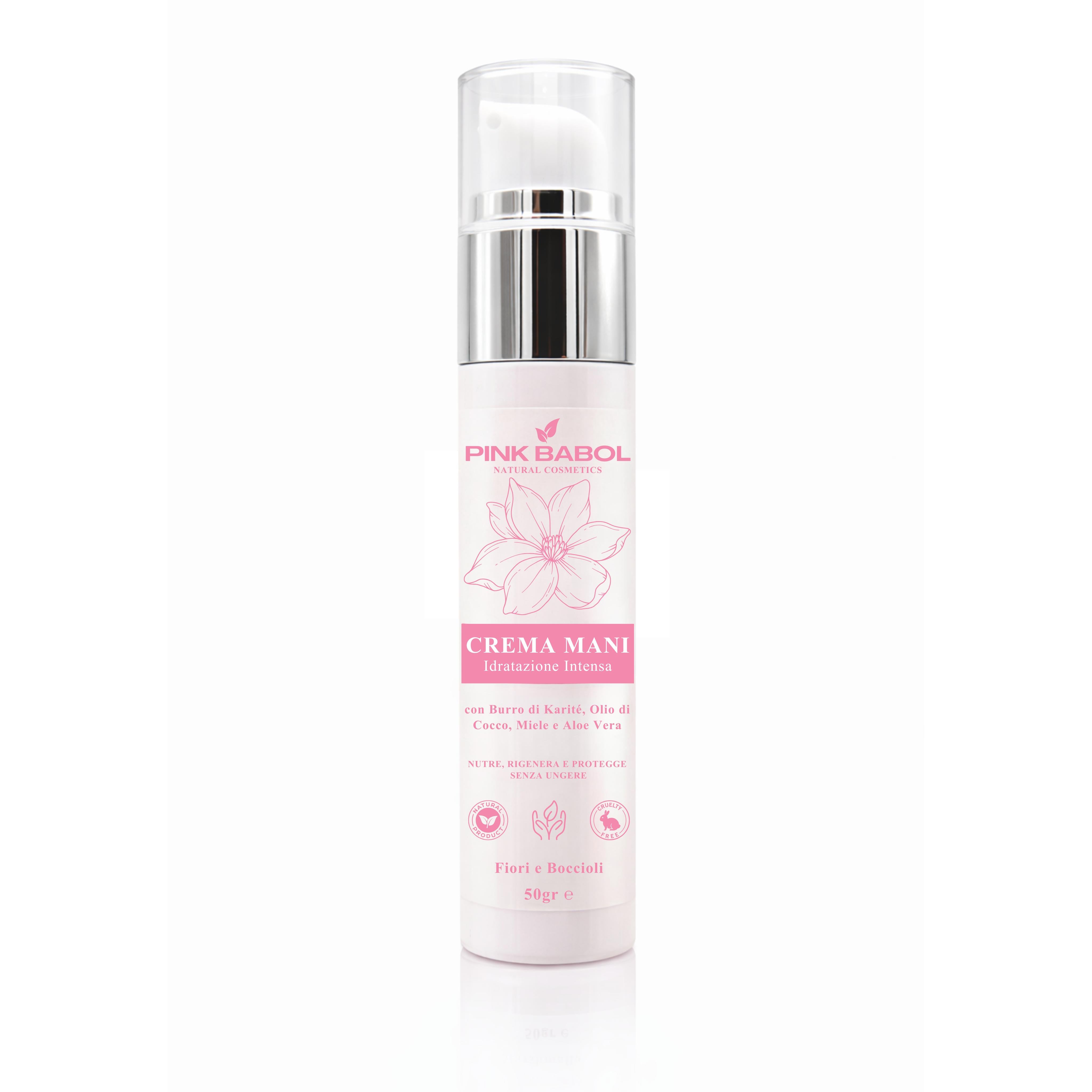 Crema mani idratazione intensa - Burro di karité, Olio di Cocco, Miele, Aloe Vera - Nutriente, Protettiva e Rigenerante-Pink Babol
