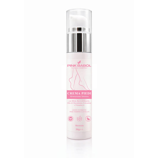 Crema piedi idratazione intensa Con Miele, Burro di Karité, Olio di Macadamia, Calendula e Vitamina A - Azione nutriente, piedi morbidi e levigati-Pink Babol