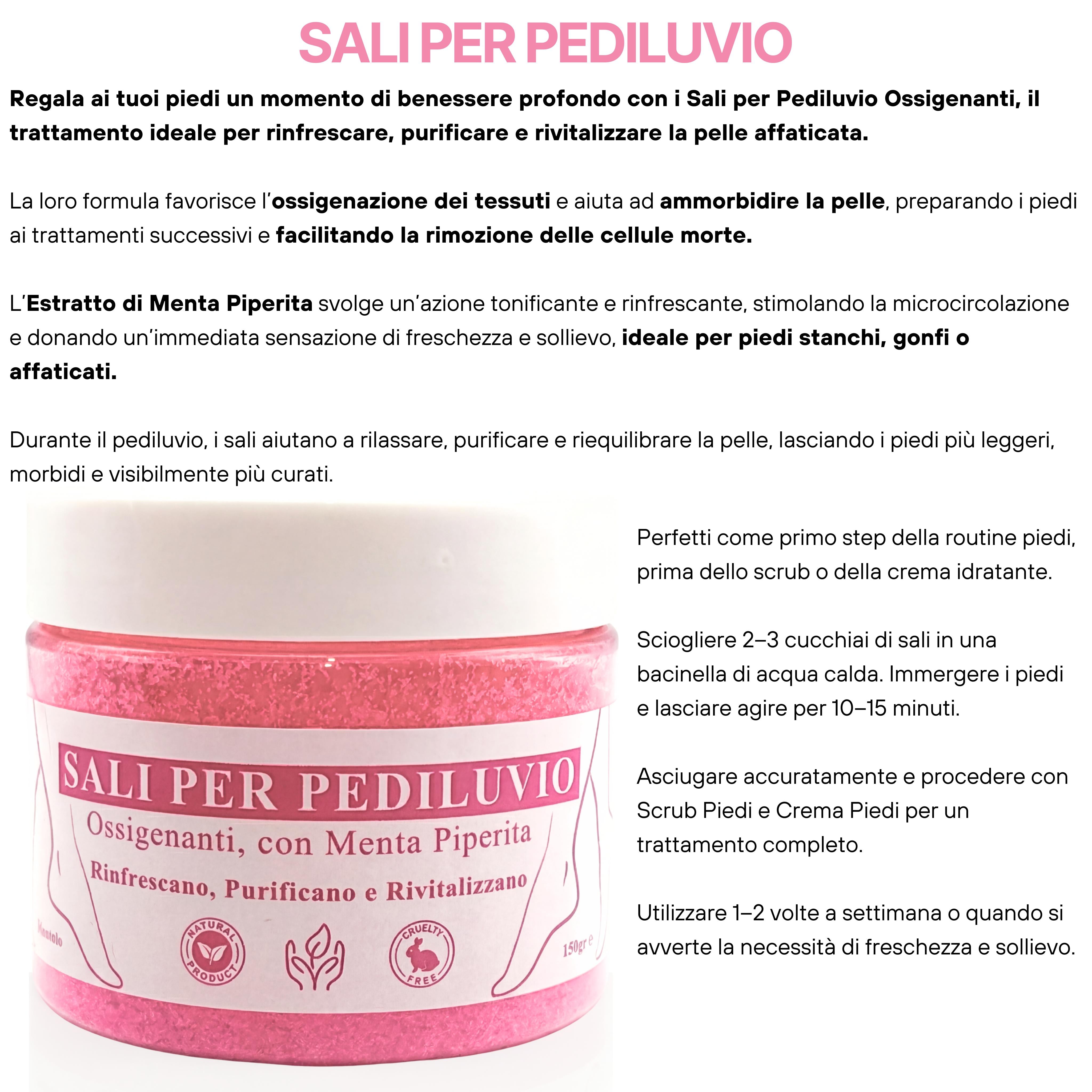 Kit Piedi- Routine Completa Piedi Perfetti con Crema Idratante, Scrub Esfoliante e Sali Ossigenanti per Pediluvio-Pink Babol
