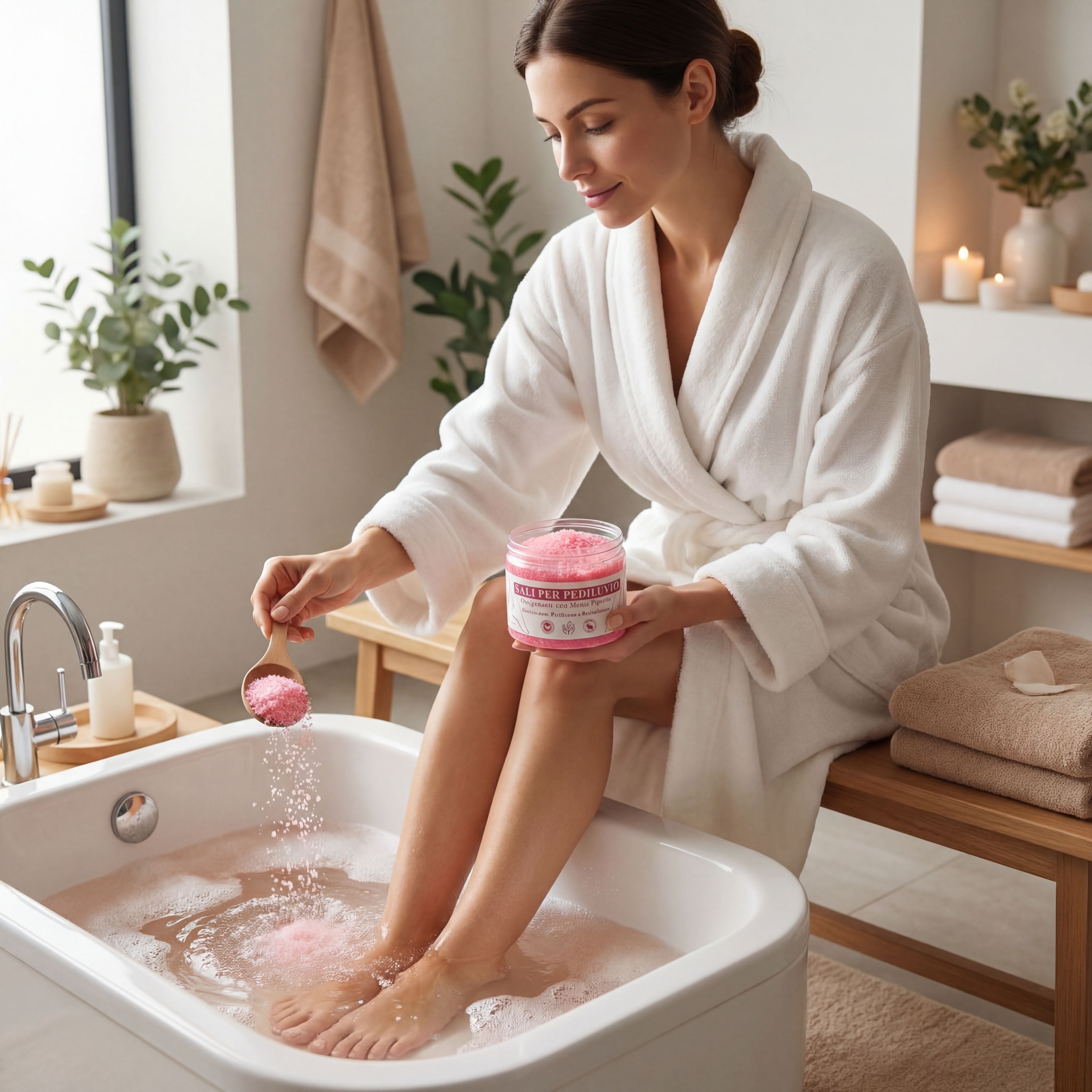 Sali per Pediluvio Ossigenanti con Menta Piperita - Rinfrescanti, purificanti e rivitalizzanti-Pink Babol