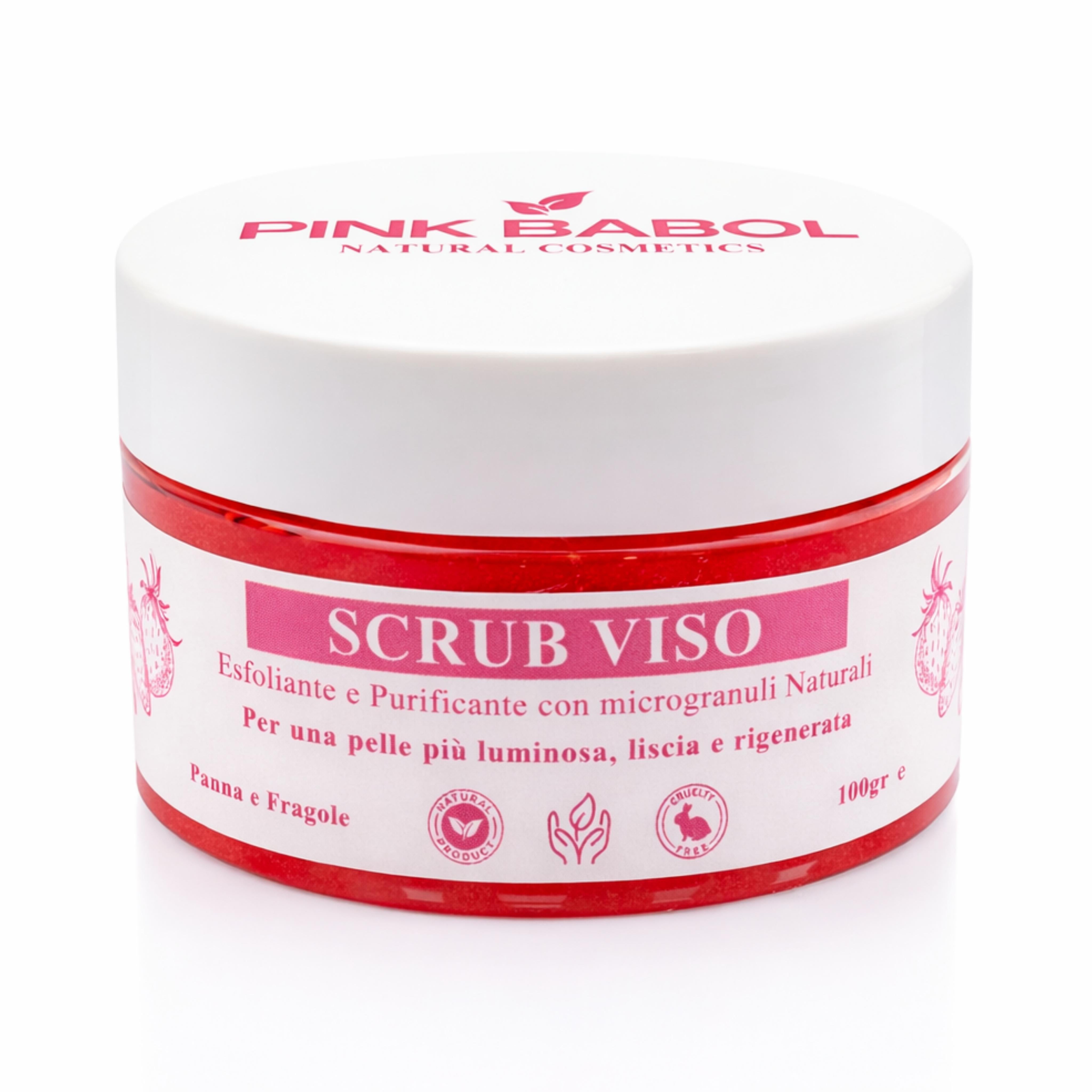 Scrub Viso Esfoliante e Purificante con microgranuli Naturali, Miele e Olio di Sesamo – Pelle Luminosa, Liscia e Rigenerata -Pink Babol