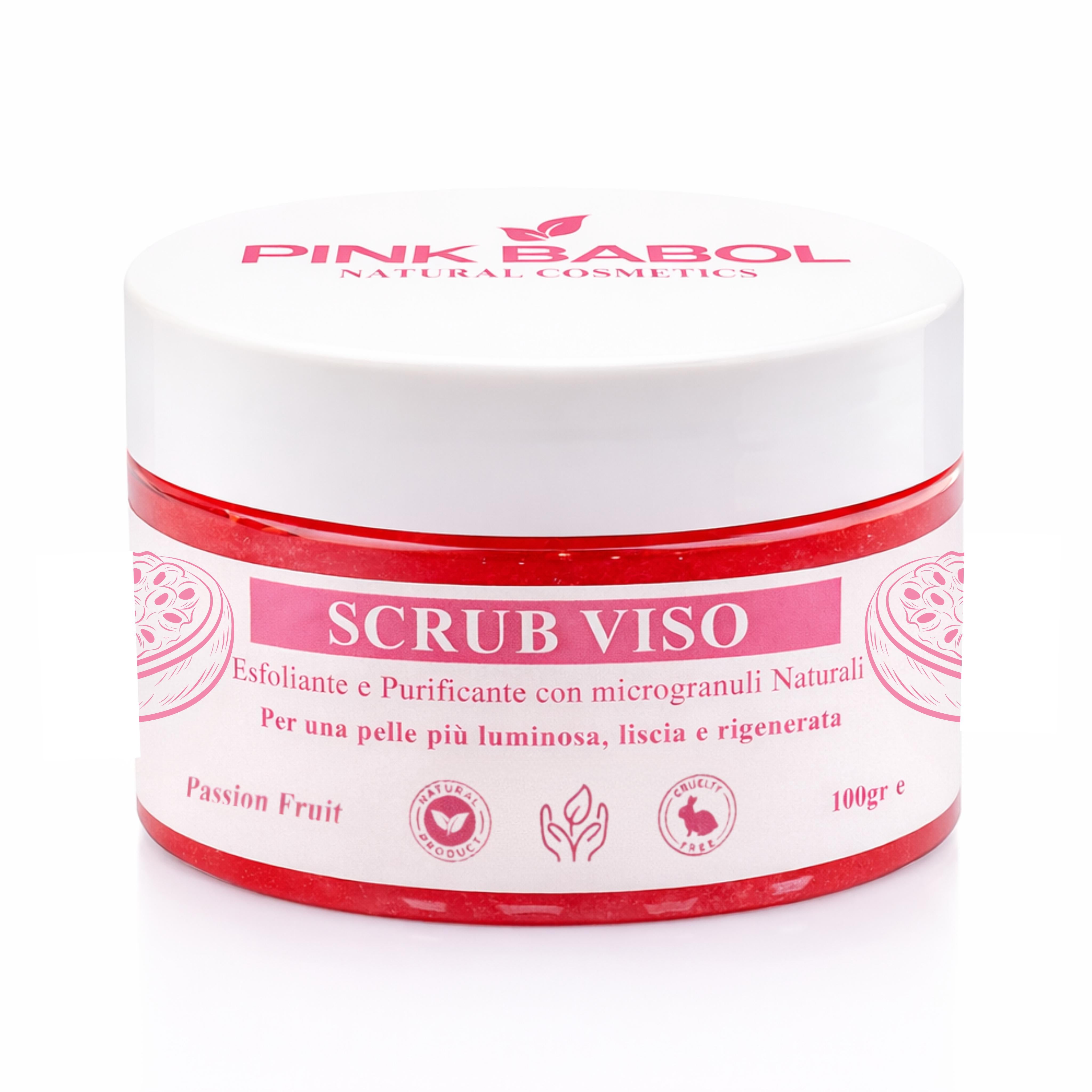 Scrub Viso Esfoliante e Purificante con microgranuli Naturali, Miele e Olio di Sesamo – Pelle Luminosa, Liscia e Rigenerata -Pink Babol