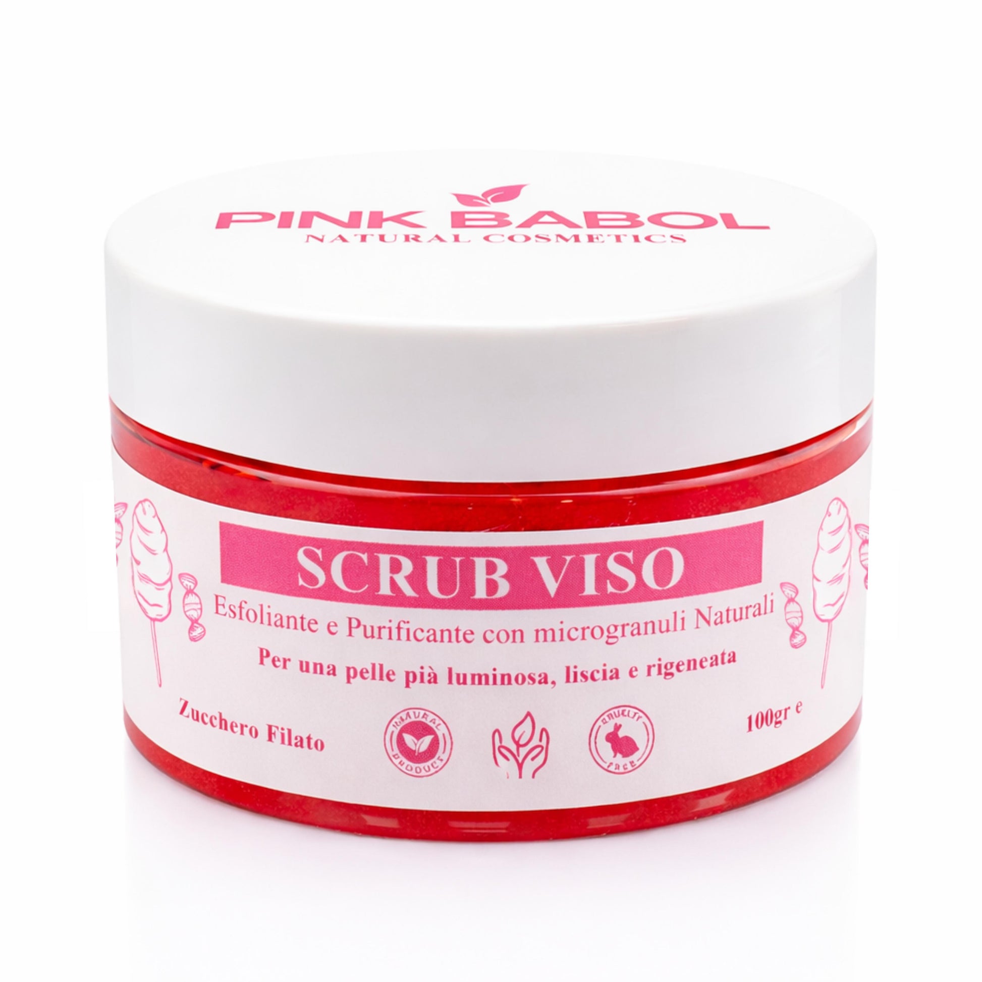 Scrub Viso Esfoliante e Purificante con microgranuli Naturali, Miele e Olio di Sesamo – Pelle Luminosa, Liscia e Rigenerata -Pink Babol