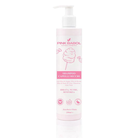 Shampoo per Capelli Secchi con Olio di Argan, Olio di Ricino e Semi di Lino, Cheratina, Aloe Vera – Idrata, Nutre, Rinforza-Pink Babol