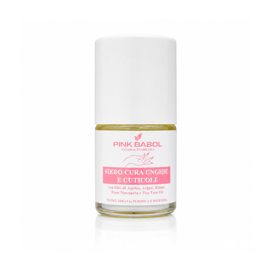 Siero Cura Unghie e Cuticole con Olio di Jojoba, Argan, Ricino, Rosa Mosqueta e Tea Tree Oil – Nutriente, Idratante, Purificante e Rigenerante-Pink Babol