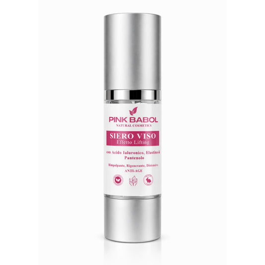 Siero Viso Giorno Effetto Lifting con Acido Ialuronico, Elastina & Pantenolo – con Acido Ialuronico, Elastina e Pantenolo – Azione Anti-Age, Rimpolpante, Rigenerante e Distensiva-Pink Babol